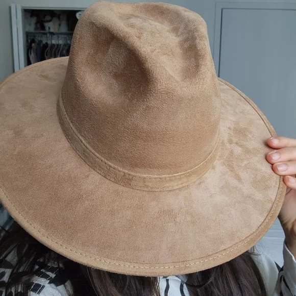 indiana style hat, made of suede leather, made in mexico. Mexican Hat. MEDIUM INDIANA. RANCHER Hat With the Brim  main image 4